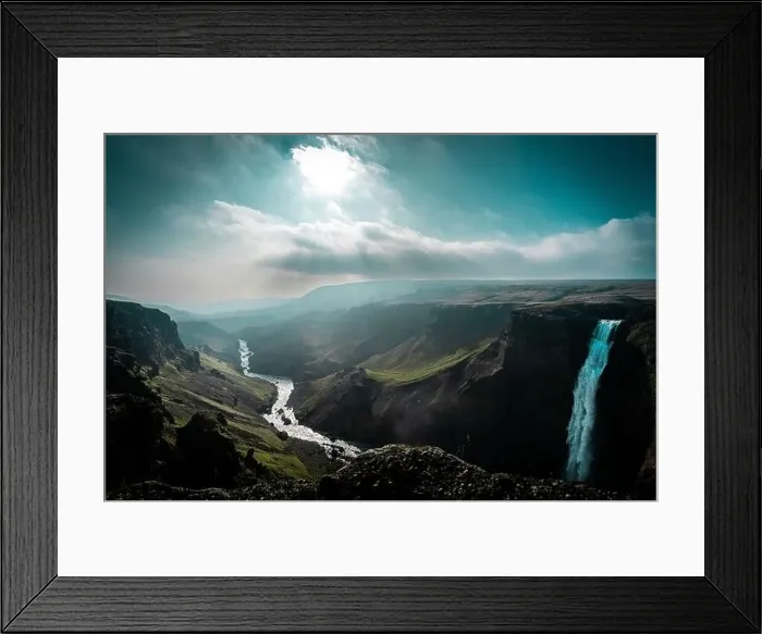 Framed Print : Haifoss waterfall in Iceland Framed Print : Haifoss waterfall in Iceland