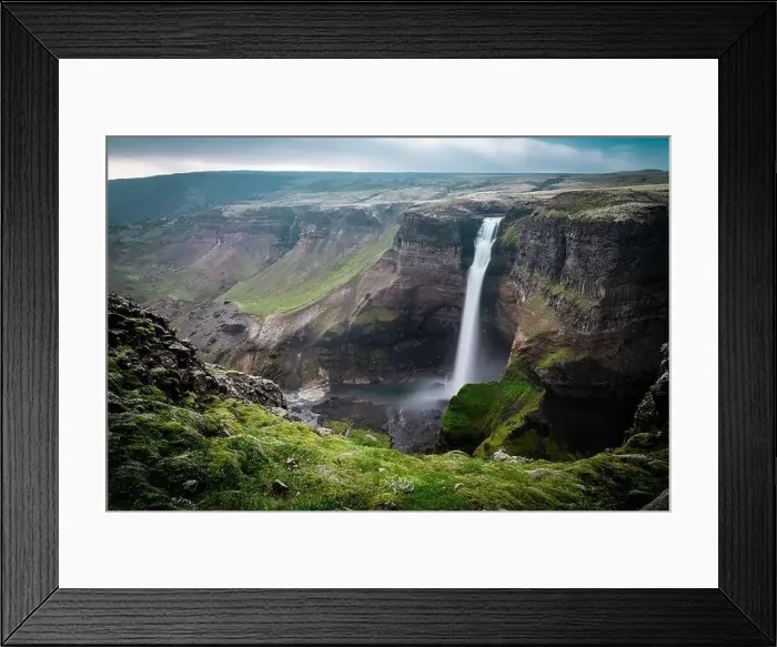 Framed Print : Haifoss waterfall in Iceland Framed Print : Haifoss waterfall in Iceland