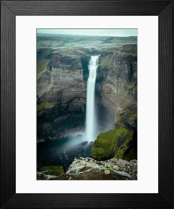 Framed Print : Haifoss waterfall in Iceland Framed Print : Haifoss waterfall in Iceland