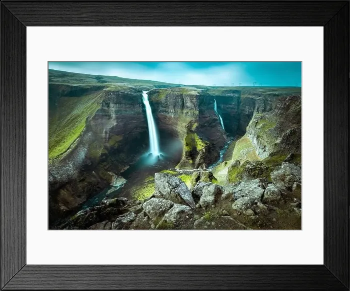 Framed Print : Haifoss waterfall in Iceland Framed Print : Haifoss waterfall in Iceland