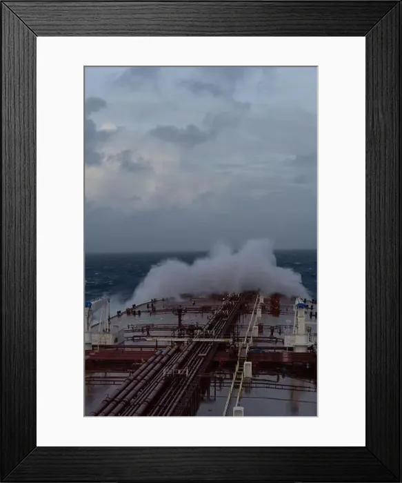 Framed Print : Oil tanker in the ocean