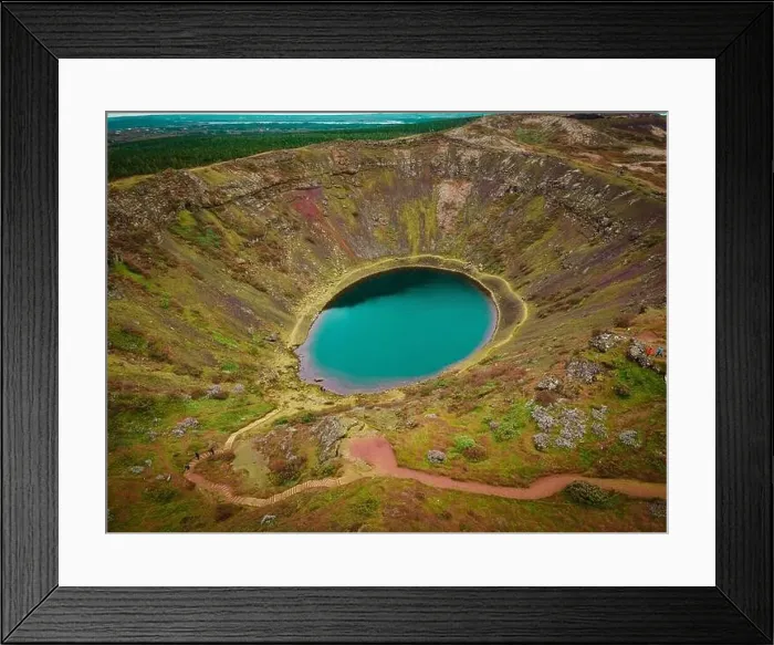 Framed Print : Kerid Crater lake in Iceland Framed Print : Kerid Crater lake in Iceland