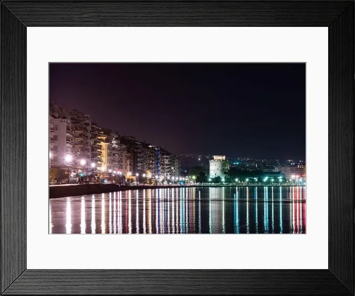 Framed Print : Thessaloniki urban views, during night Framed Print : Thessaloniki urban views, during night