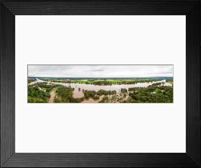 Framed Print : Drone aerial panoramic photograph of severe flooding in the Hawkesbury Nepean River in the Yarramundi region of Framed Print : Drone aerial panoramic photograph of severe flooding in the Hawkesbury Nepean River in the Yarramundi region of