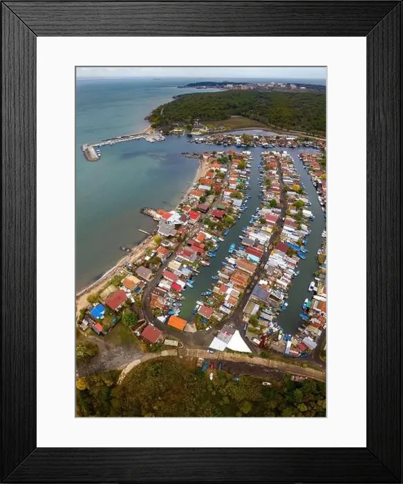Framed Print : Aerial view of Chengene Skele - Fishing Village near the city of Burgas, Bulgaria Framed Print : Aerial view of Chengene Skele - Fishing Village near the city of Burgas, Bulgaria