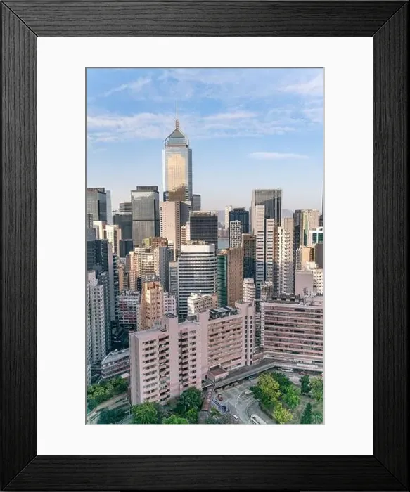 Framed Print : The amazing view of Hong-Kong cityscape full of skyscrapers from the rooftop Framed Print : The amazing view of Hong-Kong cityscape full of skyscrapers from the rooftop