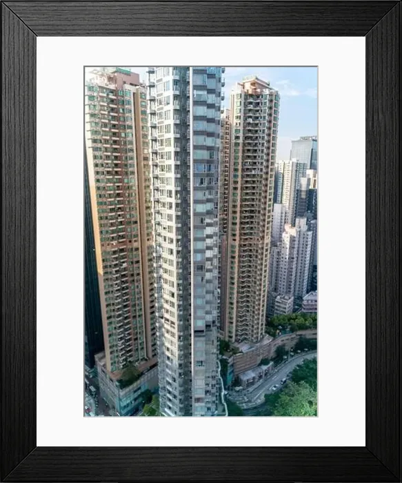 Framed Print : The amazing view of Hong-Kong cityscape full of skyscrapers from the rooftop