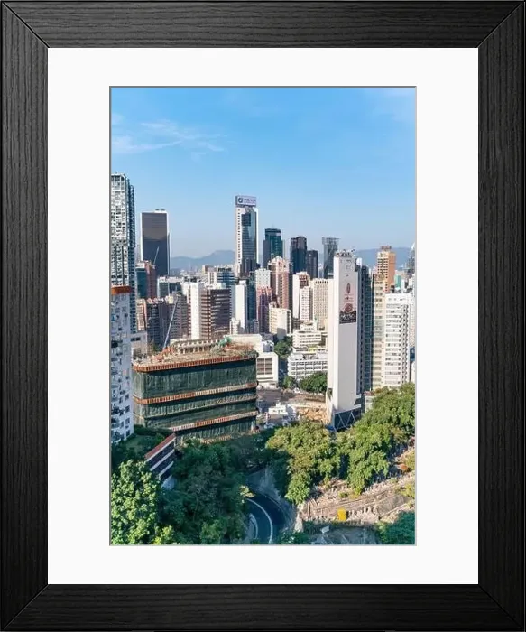 Framed Print : The amazing view of Hong-Kong cityscape full of skyscrapers from the rooftop