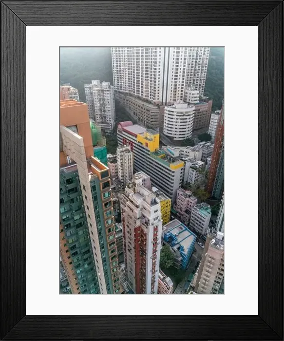 Framed Print : The amazing view of Hong-Kong cityscape full of skyscrapers from the rooftop Framed Print : The amazing view of Hong-Kong cityscape full of skyscrapers from the rooftop