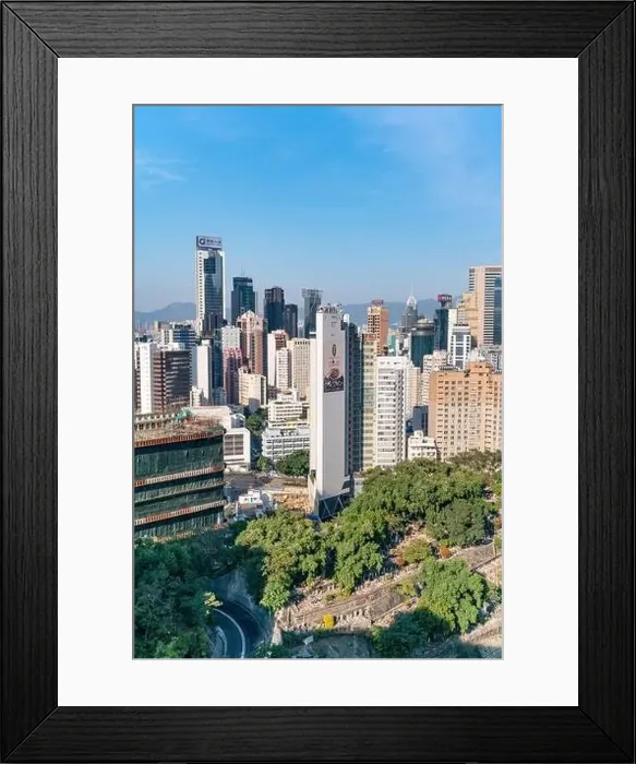 Framed Print : The amazing view of Hong-Kong cityscape full of skyscrapers from the rooftop