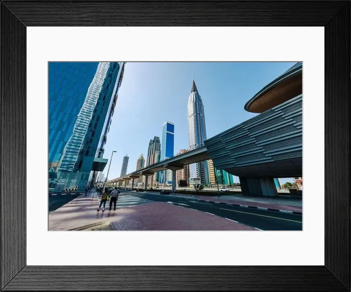 Framed Print : View on skyscrapers in Financial center of Dubai. Dubai, UAE Framed Print : View on skyscrapers in Financial center of Dubai. Dubai, UAE