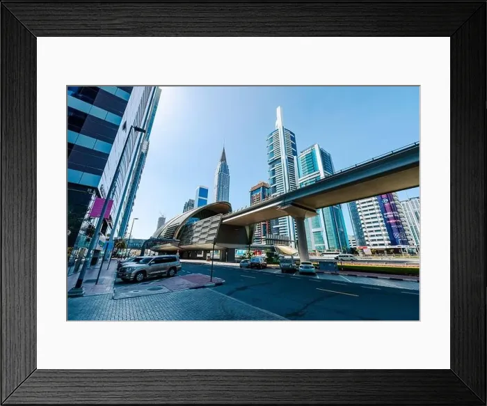 Framed Print : View on skyscrapers in Financial center of Dubai. Dubai, UAE Framed Print : View on skyscrapers in Financial center of Dubai. Dubai, UAE