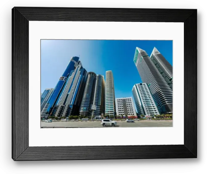 Framed Print : View on skyscrapers in Financial center of Dubai. Dubai, UAE Framed Print : View on skyscrapers in Financial center of Dubai. Dubai, UAE