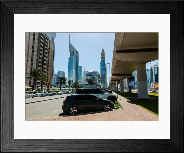 Framed Print : View on skyscrapers in Financial center of Dubai. Dubai, UAE Framed Print : View on skyscrapers in Financial center of Dubai. Dubai, UAE