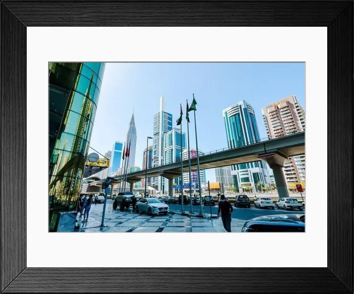 Framed Print : View on skyscrapers in Financial center of Dubai. Dubai, UAE Framed Print : View on skyscrapers in Financial center of Dubai. Dubai, UAE