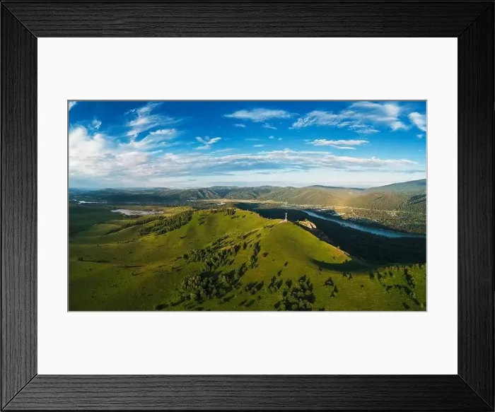 Framed Print : Aerial drone shot of beauty dawn on the peak
