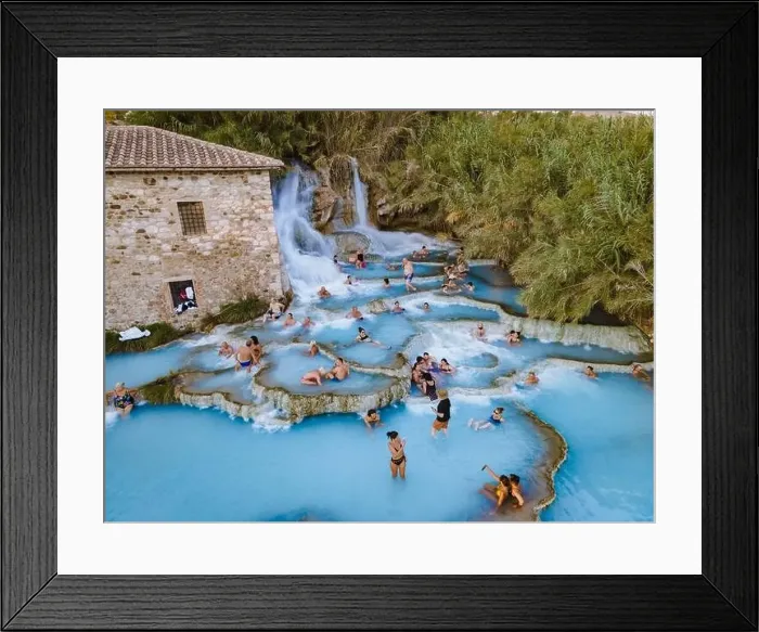 Framed Print : Toscane Italy, natural spa with waterfalls and hot springs at Saturnia thermal baths Framed Print : Toscane Italy, natural spa with waterfalls and hot springs at Saturnia thermal baths