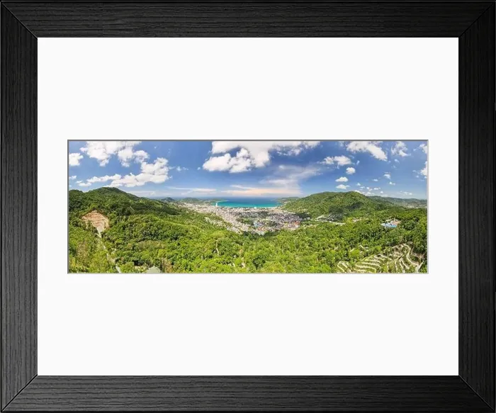Framed Print : Phuket Thailand patong bay. Panorama landscape nature view from Drone camera Framed Print : Phuket Thailand patong bay. Panorama landscape nature view from Drone camera