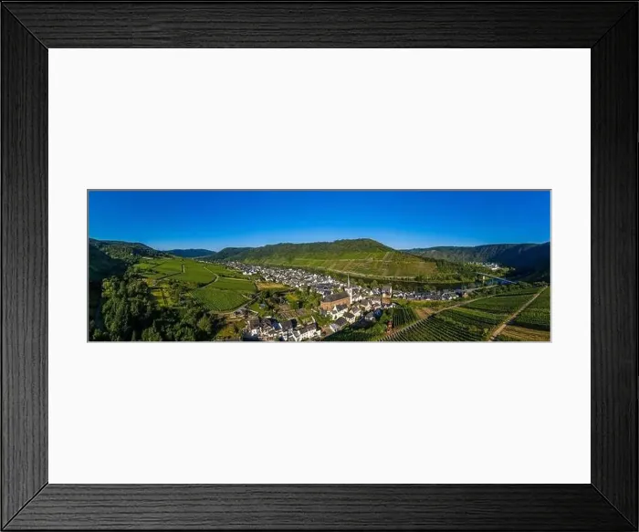 Framed Print : Panoramic view of the Moselle vineyards near Bruttig-Fankel Framed Print : Panoramic view of the Moselle vineyards near Bruttig-Fankel