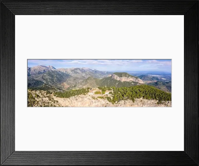 Framed Print : Ruin of Castell Alaro castle in Majorca landscape mountains mountain vacation travel aerial panorama in Spain Framed Print : Ruin of Castell Alaro castle in Majorca landscape mountains mountain vacation travel aerial panorama in Spain