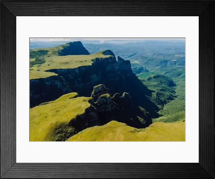 Framed Print : Espraiado Canyon in Urubici, Santa Catarina, Brazil. Aerial view