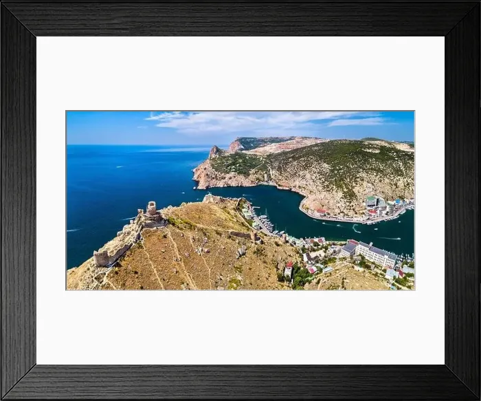 Framed Print : Cembalo Fortress above Balaklava Bay near Sevastopol in Crimea Framed Print : Cembalo Fortress above Balaklava Bay near Sevastopol in Crimea