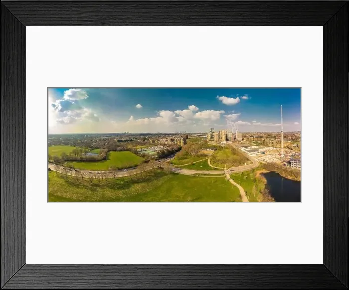 Framed Print : Aerial drone panoramic image of Kidbrooke Village, London, UK Framed Print : Aerial drone panoramic image of Kidbrooke Village, London, UK
