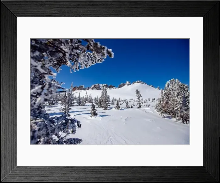Framed Print : Landscape winter forest on mountain Mustag Kemerovo region Russia Framed Print : Landscape winter forest on mountain Mustag Kemerovo region Russia