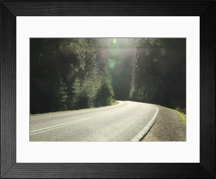 Framed Print : Road in Ukrainian Carpathian mountains in sunny day Framed Print : Road in Ukrainian Carpathian mountains in sunny day