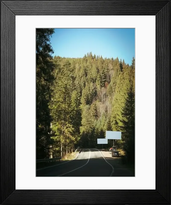 Framed Print : Road in Ukrainian Carpathian mountains in sunny day Framed Print : Road in Ukrainian Carpathian mountains in sunny day