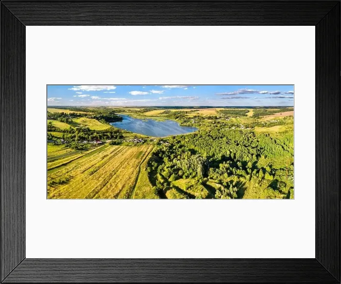Framed Print : Aerial landscape of Russian Chernozemye. Nizhnyaya Vablya village, Kursk region Framed Print : Aerial landscape of Russian Chernozemye. Nizhnyaya Vablya village, Kursk region