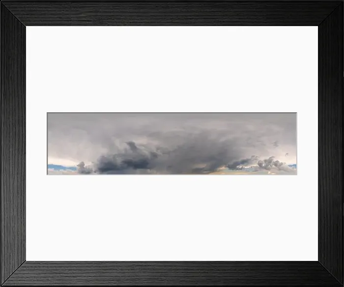 Framed Print : Overcast sky panorama on rainy day with Nimbostratus clouds in seamless spherical equirectangular format Framed Print : Overcast sky panorama on rainy day with Nimbostratus clouds in seamless spherical equirectangular format