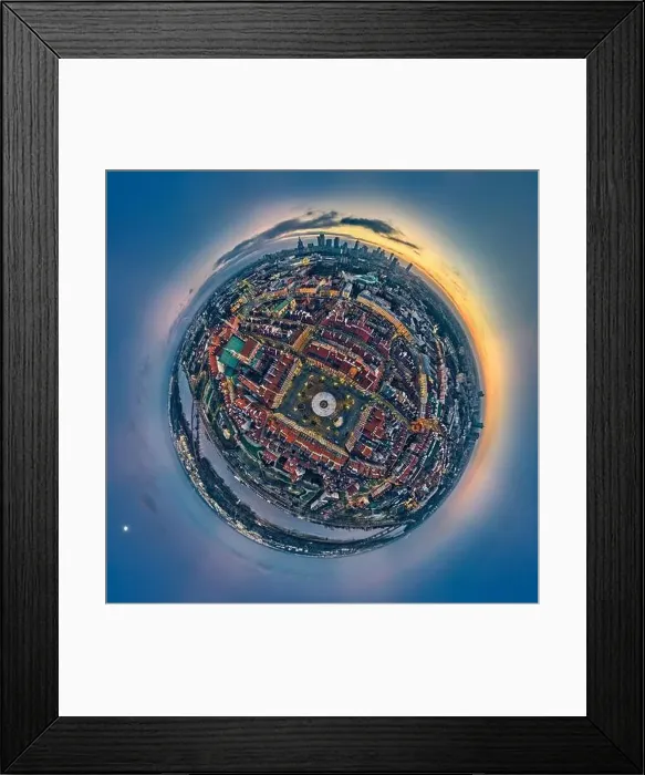 Framed Print : Great 360 degree panorama little planet topdown (top down) Framed Print : Great 360 degree panorama little planet topdown (top down)