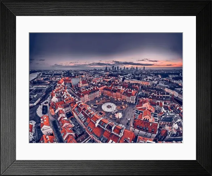 Framed Print : Beautiful panoramic aerial drone skyline sunset view of the Warsaw City Centre with skyscrapers of the Warsaw City Framed Print : Beautiful panoramic aerial drone skyline sunset view of the Warsaw City Centre with skyscrapers of the Warsaw City