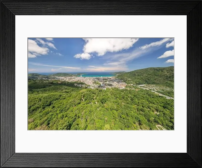 Framed Print : Phuket Thailand patong bay. Panorama landscape nature view from Drone camera Framed Print : Phuket Thailand patong bay. Panorama landscape nature view from Drone camera