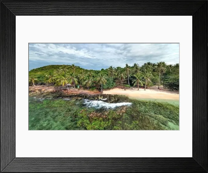 Framed Print : A lonely hammock with each wave of the sea Framed Print : A lonely hammock with each wave of the sea