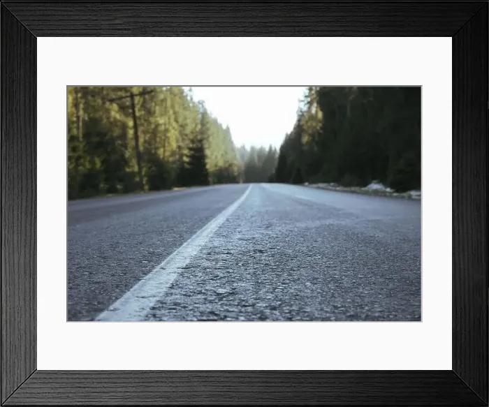 Framed Print : Road in Ukrainian Carpathian mountains in sunny day Framed Print : Road in Ukrainian Carpathian mountains in sunny day