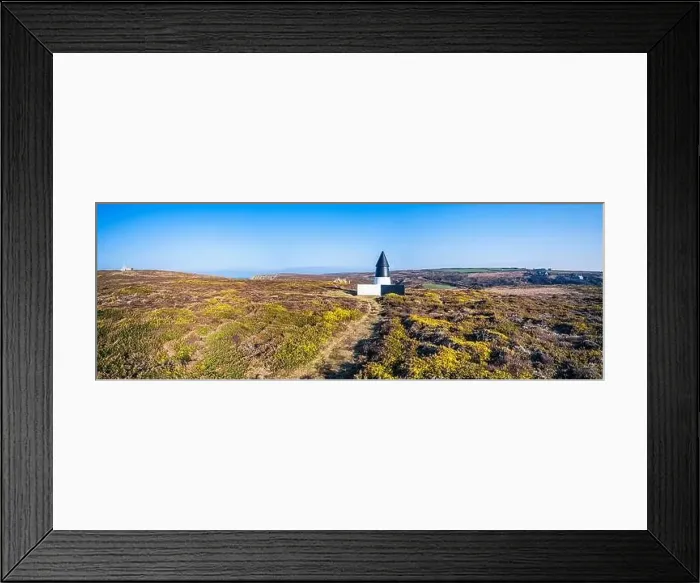 Framed Print : Panorama over Daymarks from a drone, Gwennap Head, Porthgwarra, Lands End, Cornwall, England Framed Print : Panorama over Daymarks from a drone, Gwennap Head, Porthgwarra, Lands End, Cornwall, England