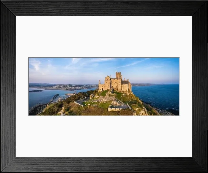 Framed Print : St Michael's Mount from a drone, Marazion, Penzance, Cornwall, England Framed Print : St Michael's Mount from a drone, Marazion, Penzance, Cornwall, England