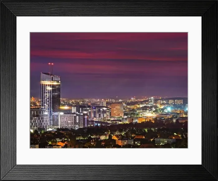 Framed Print : view of the Gdansk city in Poland at night Framed Print : view of the Gdansk city in Poland at night