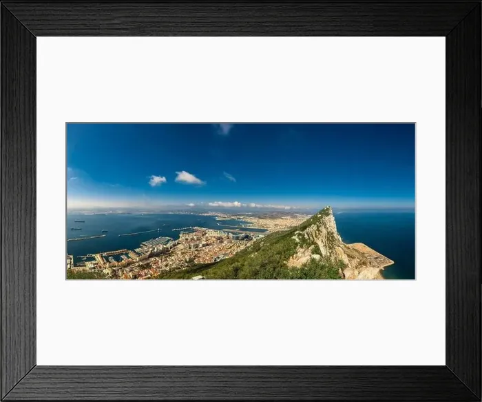 Framed Print : panoramic view of the Rock of Gibraltar and it's old military facilities Framed Print : panoramic view of the Rock of Gibraltar and it's old military facilities
