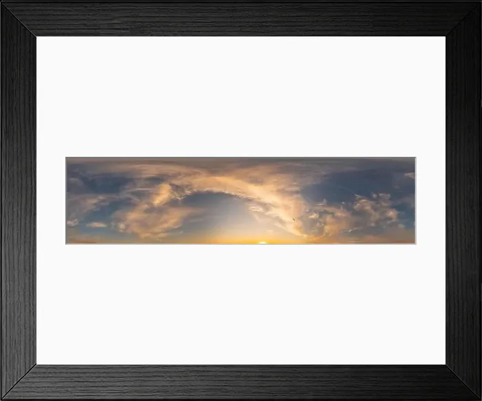 Framed Print : Blue sunset sky panorama with puffy Cumulus clouds Framed Print : Blue sunset sky panorama with puffy Cumulus clouds