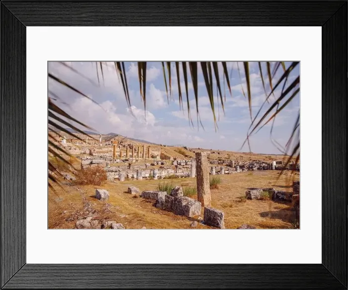 Framed Print : Ancient ruins of Amphitheater in Hierapolis city in Pamukkale Turkey sunset Framed Print : Ancient ruins of Amphitheater in Hierapolis city in Pamukkale Turkey sunset