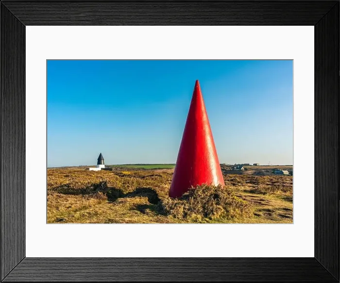 Framed Print : Navigational Daymarks on Land's End, Gwennap Head, Porthgwarra, Lands End, Cornwall, England