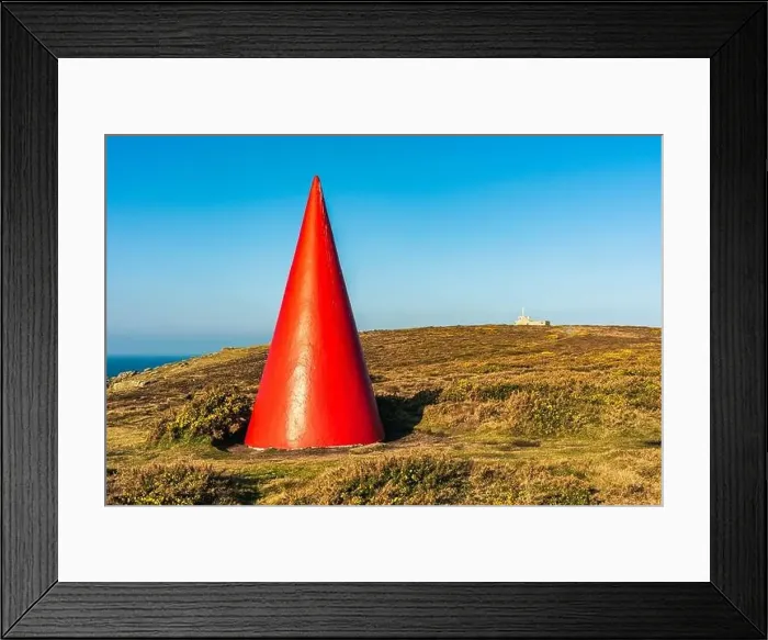 Framed Print : Navigational Daymarks on Land's End, Gwennap Head, Porthgwarra, Lands End, Cornwall, England