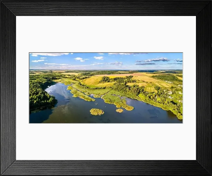 Framed Print : Lake and village in Kursk region of Russia. Glazovo, near the Russia - Ukraine border Framed Print : Lake and village in Kursk region of Russia. Glazovo, near the Russia - Ukraine border