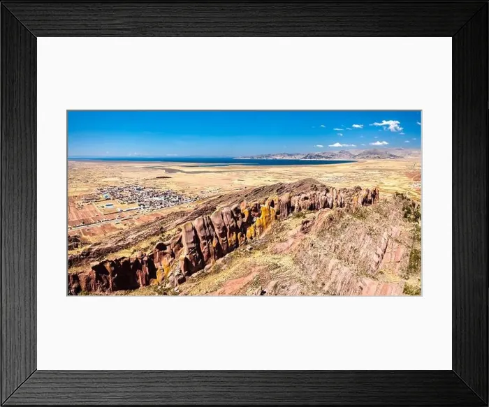 Framed Print : Reddish rock formations in Aramu Muru near Puno in Peru Framed Print : Reddish rock formations in Aramu Muru near Puno in Peru