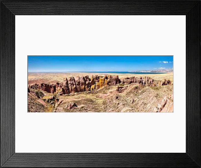 Framed Print : Reddish rock formations in Aramu Muru near Puno in Peru Framed Print : Reddish rock formations in Aramu Muru near Puno in Peru