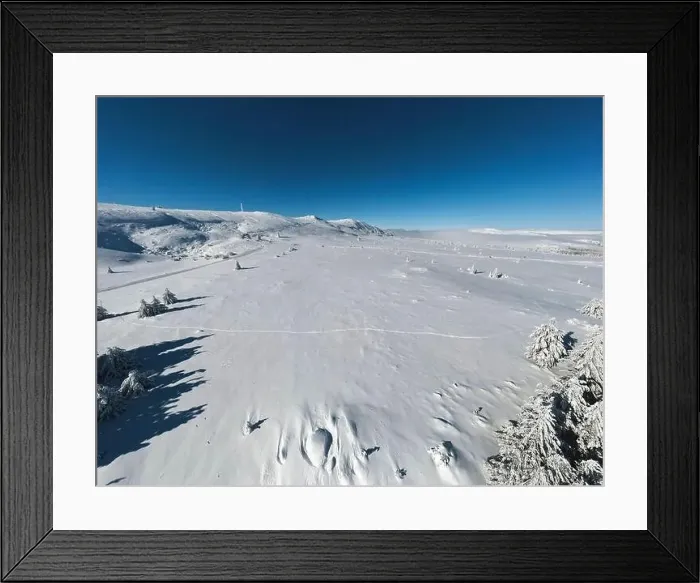 Framed Print : Aerial Winter panorama of Vitosha Mountain, Sofia City Region, Bulgaria Framed Print : Aerial Winter panorama of Vitosha Mountain, Sofia City Region, Bulgaria
