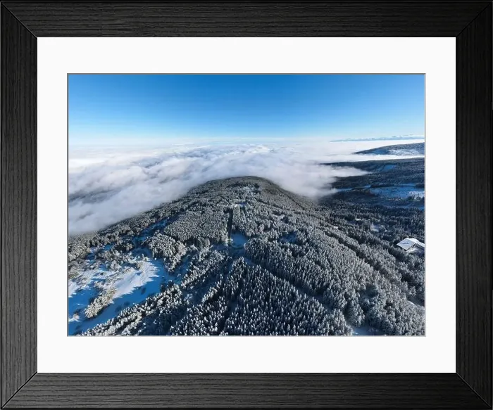 Framed Print : Aerial Winter panorama of Vitosha Mountain, Sofia City Region, Bulgaria Framed Print : Aerial Winter panorama of Vitosha Mountain, Sofia City Region, Bulgaria